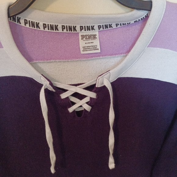 PINK long sleeve lace up T-shirt. - Picture 4 of 7